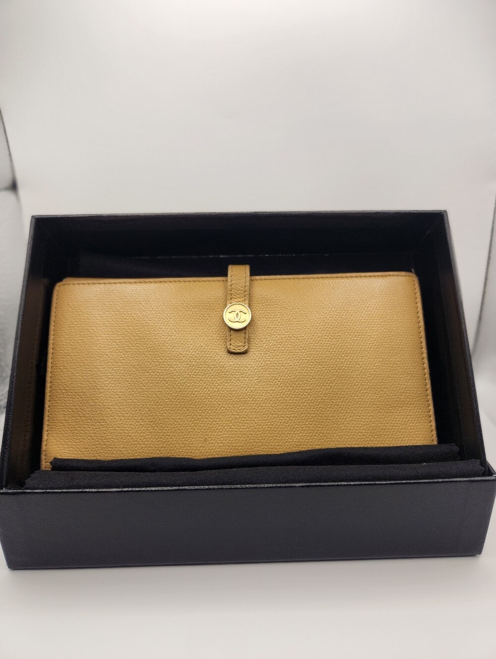 Chanel Beige Leather Continental Long Wallet